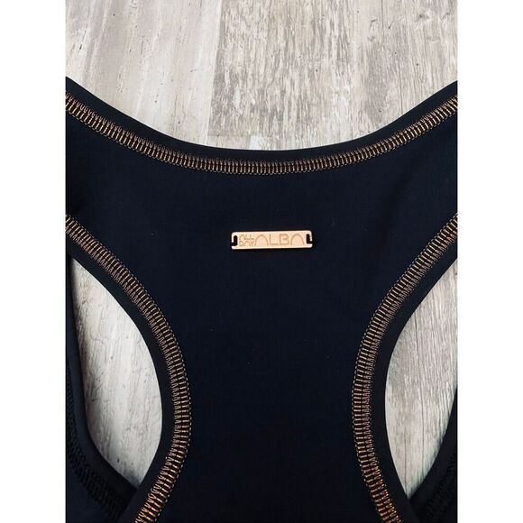 All Day Alba Racerback Sports Yoga Tank Black Copper Sz S - Picture 3 of 4
